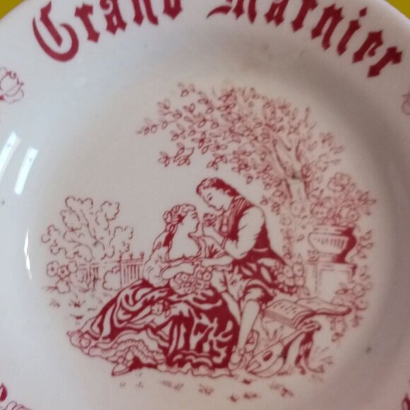 French Vtg Grindley Grand Marnier Trinket Dish Jewelry  With Romantic Scene - Picture 4 of 7